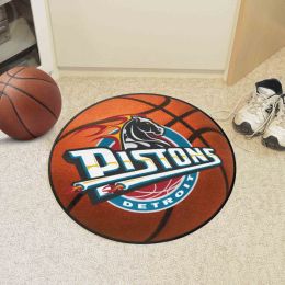 Detroit Pistons Moscot Retro Basketball Shaped Area Rug