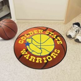 Golden State Warriors Logo Retro Basketball Shaped Area Rug