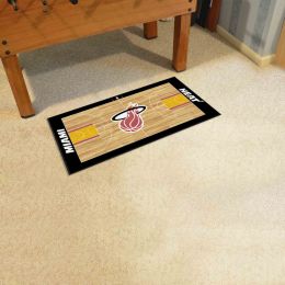 Miami Heat Logo Retro Basketball Court Runner Mat - 24 x 44