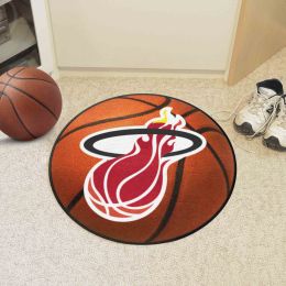 Miami Heat Logo Retro Basketball Shaped Area Rug