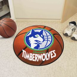 Minnesota Timberwolves Moscot Retro Basketball Shaped Area Rug