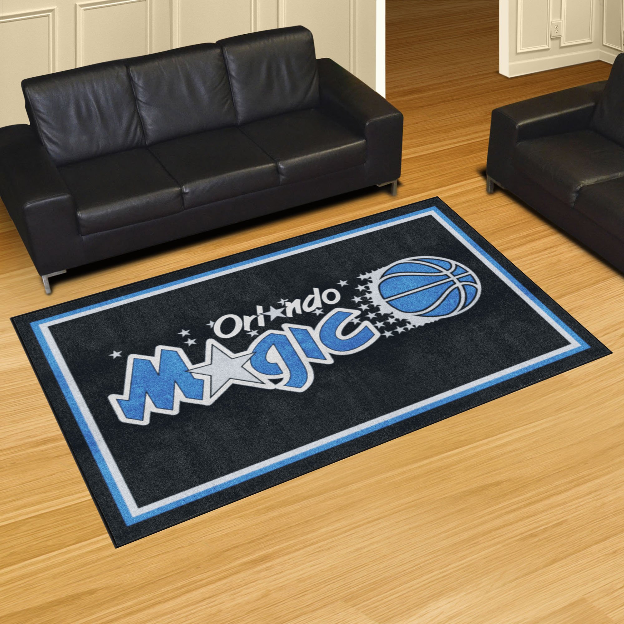 Orlando Magic Rugs Orlando Magic Logo Retro Area Rug - 5' x 8' Nylon