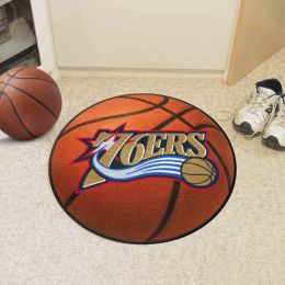 Philadelphia 76ers Logo Retro Basketball Shaped Area Rug