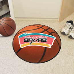 San Antonio Spurs Logo Retro Basketball Shaped Area Rug