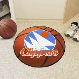 San Diego Clippers Logo Retro Basketball Shaped Area Rug