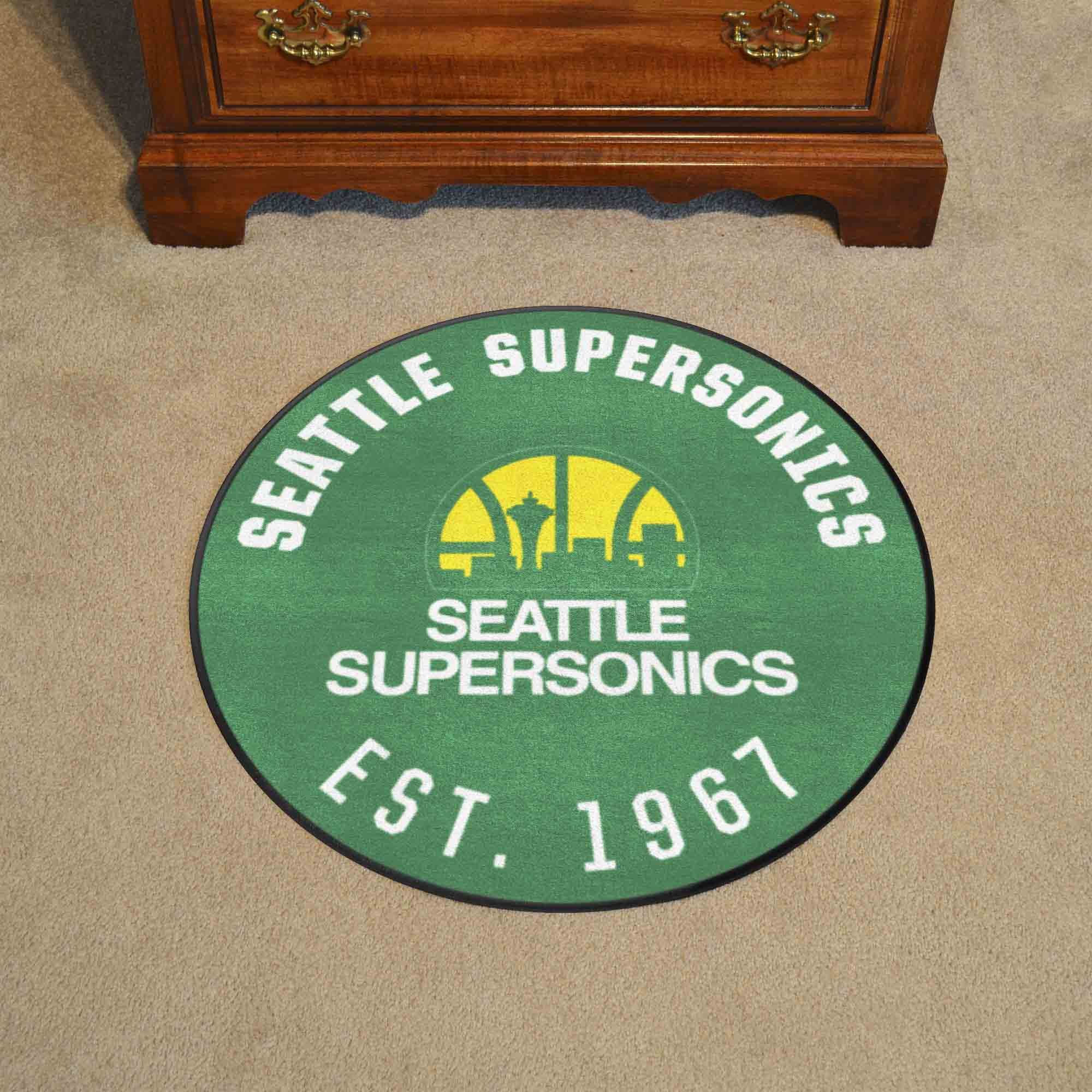 Seattle Supersonics Logo Retro Roundel Mat 27 Seattle supersonics logo retro roundel mat 27