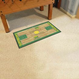 Seattle Supersonics Logo Retro Basketball Court Runner Mat - 24 x 44