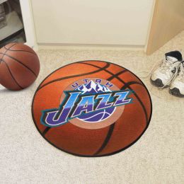 Utah Jazz Logo Retro Basketball Shaped Area Rug