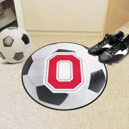 Ohio State Buckeyes  Logo Soccer Ball Shaped Area Rug