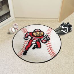 Ohio State Buckeyes Alt Logo Baseball Shaped Area Rug