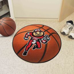 Ohio State Buckeyes Alt Logo Basketball Shaped Area Rug