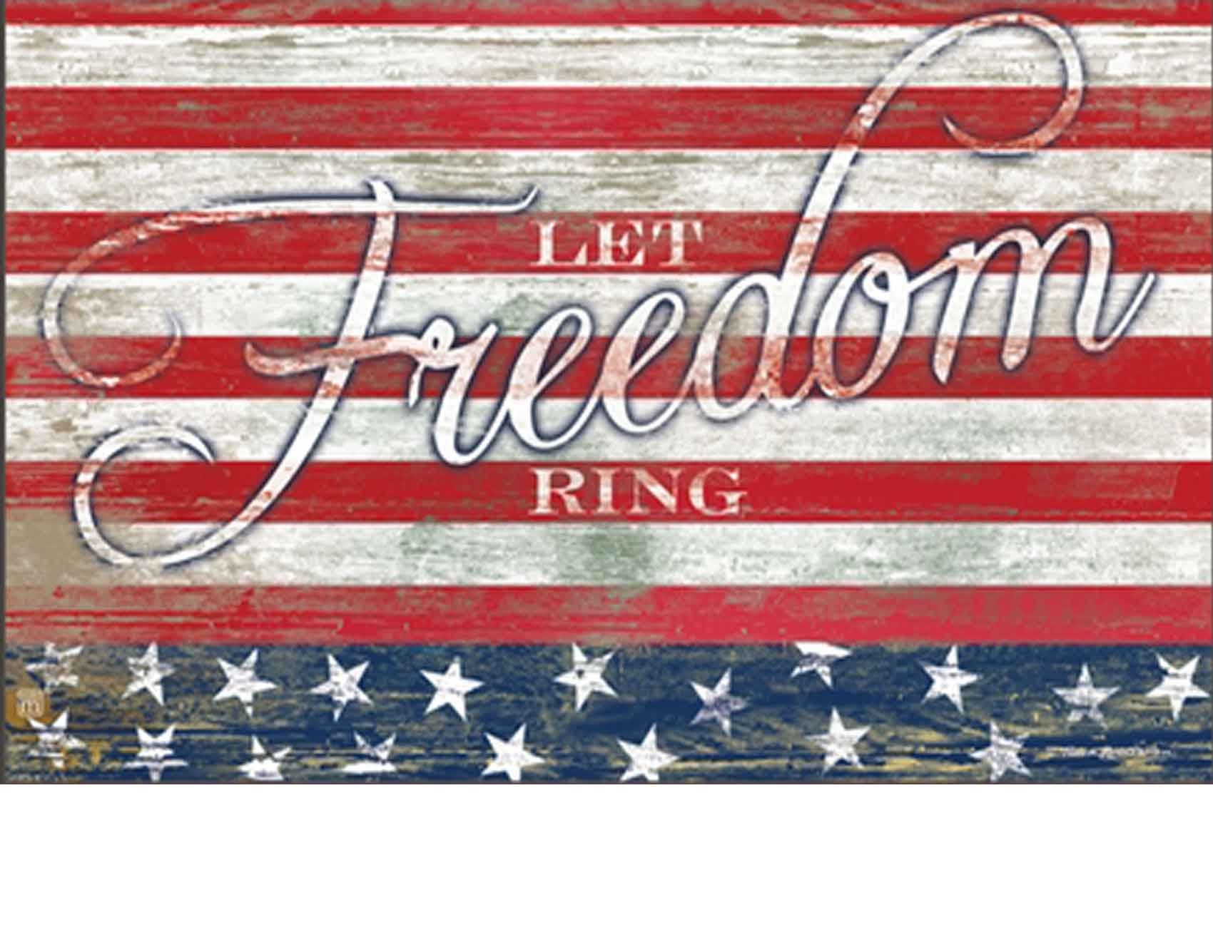 Indoor Outdoor Let Freedom Ring Matmate Doormat 18x30