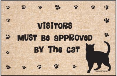 Humorous Indoor/Outdoor Welcome Mat - Visitors Approved by Cat