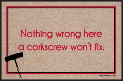 Corkscrew Fix Funny Doormat - Indoor/Outdoor Humorous Welcome Mat