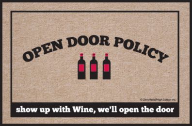 Open Door Policy - Wine Doormat
