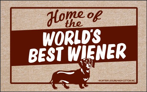 World S Best Weiner Funny Dog Doormat Humorous Floor Mat