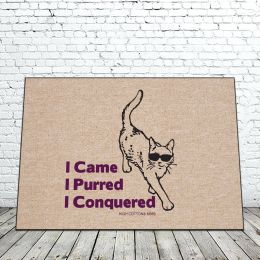 I Came I Purred I Conquered Doormat - 18x30 Funny