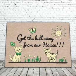 Get the hell away - 18 x 30 Humorous Doormat