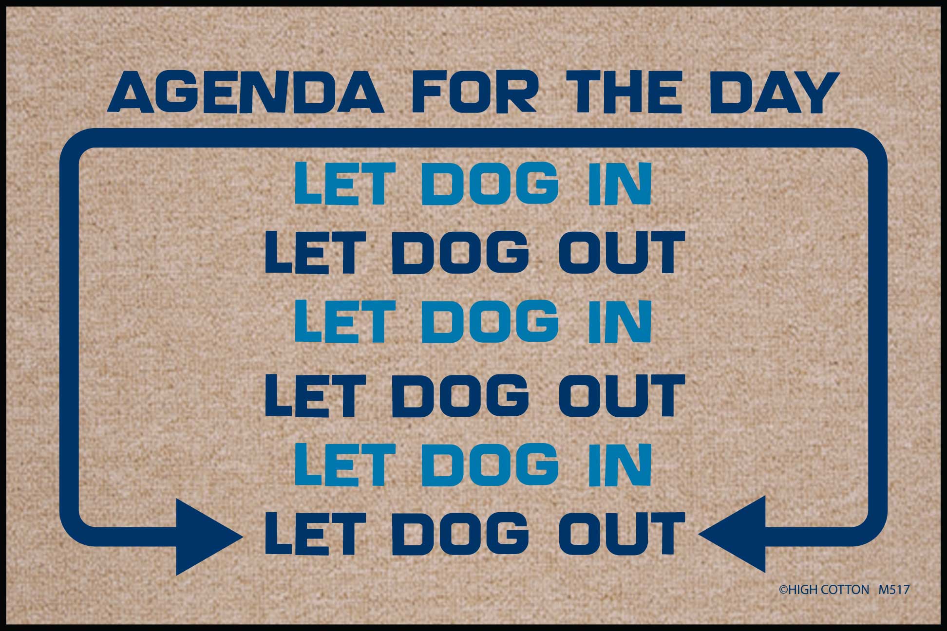 Agenda For The Day Humorous Pet Indoor Outdoor Floor Mat