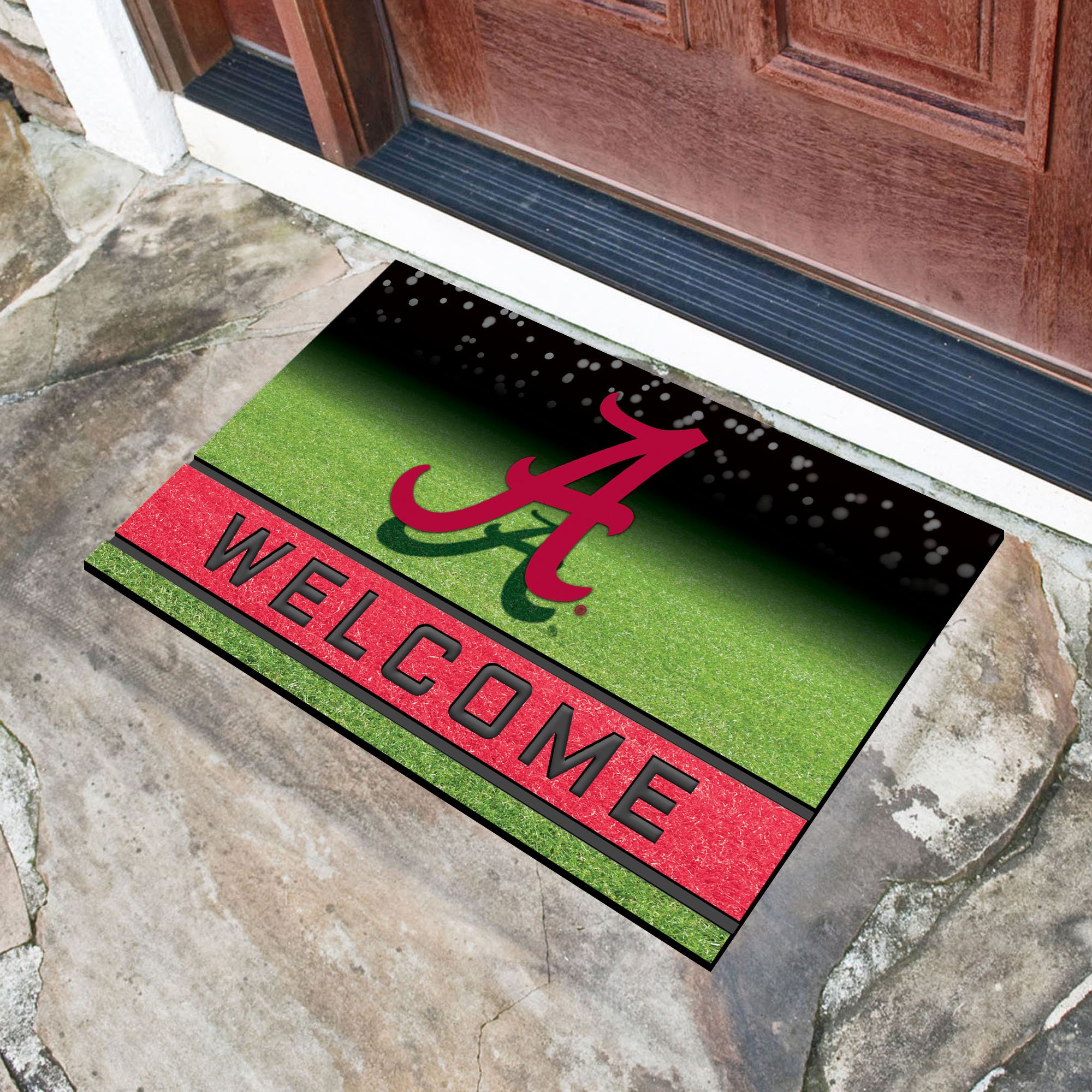 Alabama  University Flocked Rubber Doormat - 18 x 30