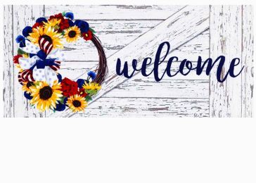 Americana Floral Wreath Sassafras Mat - 10 x 22 Insert Doormat