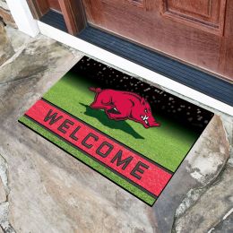 Arkansas  University Flocked Rubber Doormat - 18 x 30