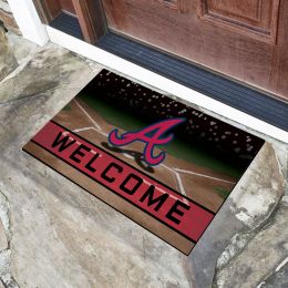 Atlanta Braves Flocked Rubber Doormat - 18 x 30