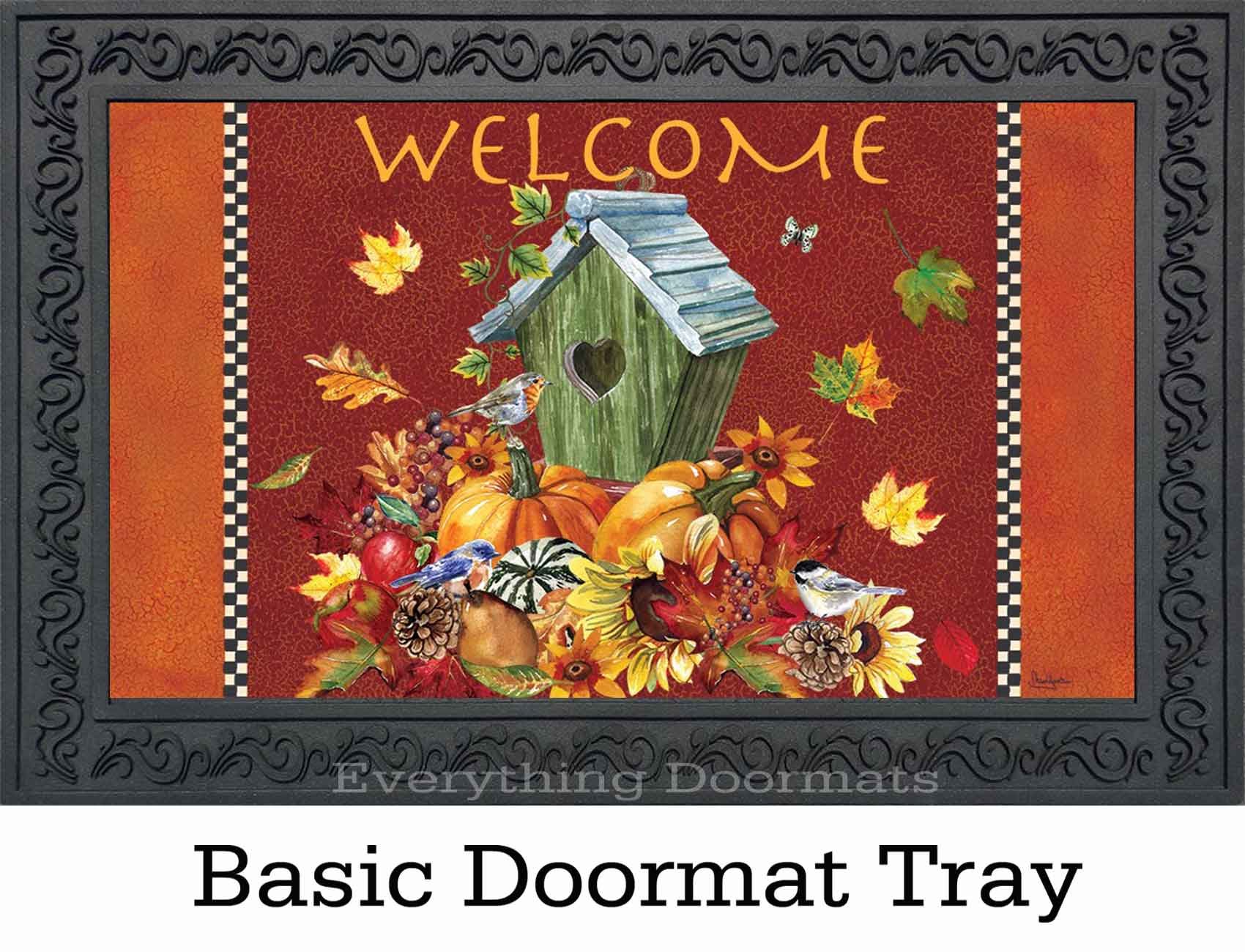 Indoor & Outdoor Autumn Birdhouse Insert Doormat 18x30