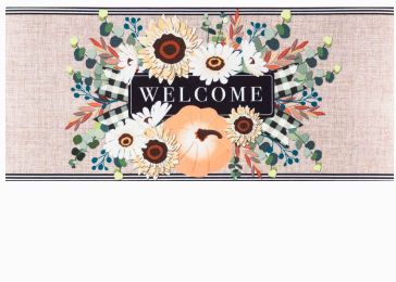 Autumn Floral Swag Burlap Sassafras Mat - 10 x 22 Insert Doormat