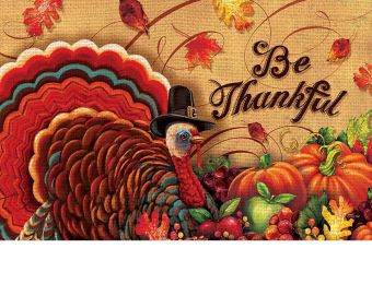 Indoor & Outdoor Be Thankful Insert Doormat - 18x30