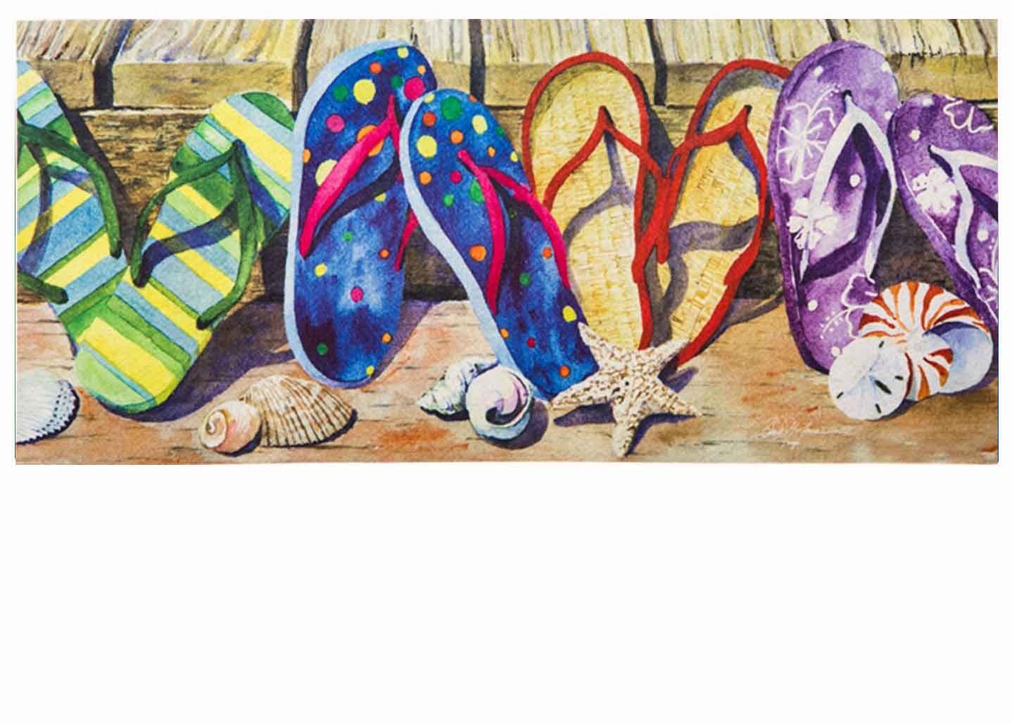 Sassafras Beach Flip Flops Switch Mat 10 X 22 Insert Doormat