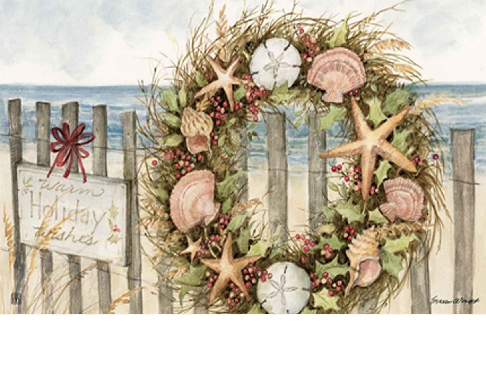 Beach Wreath Indoor & Outdoor MatMate Insert - Doormat 18 x 30