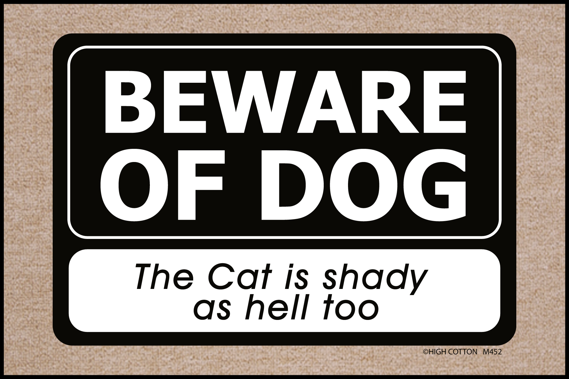 Beware Of Dog Doormat 19x30 Funny