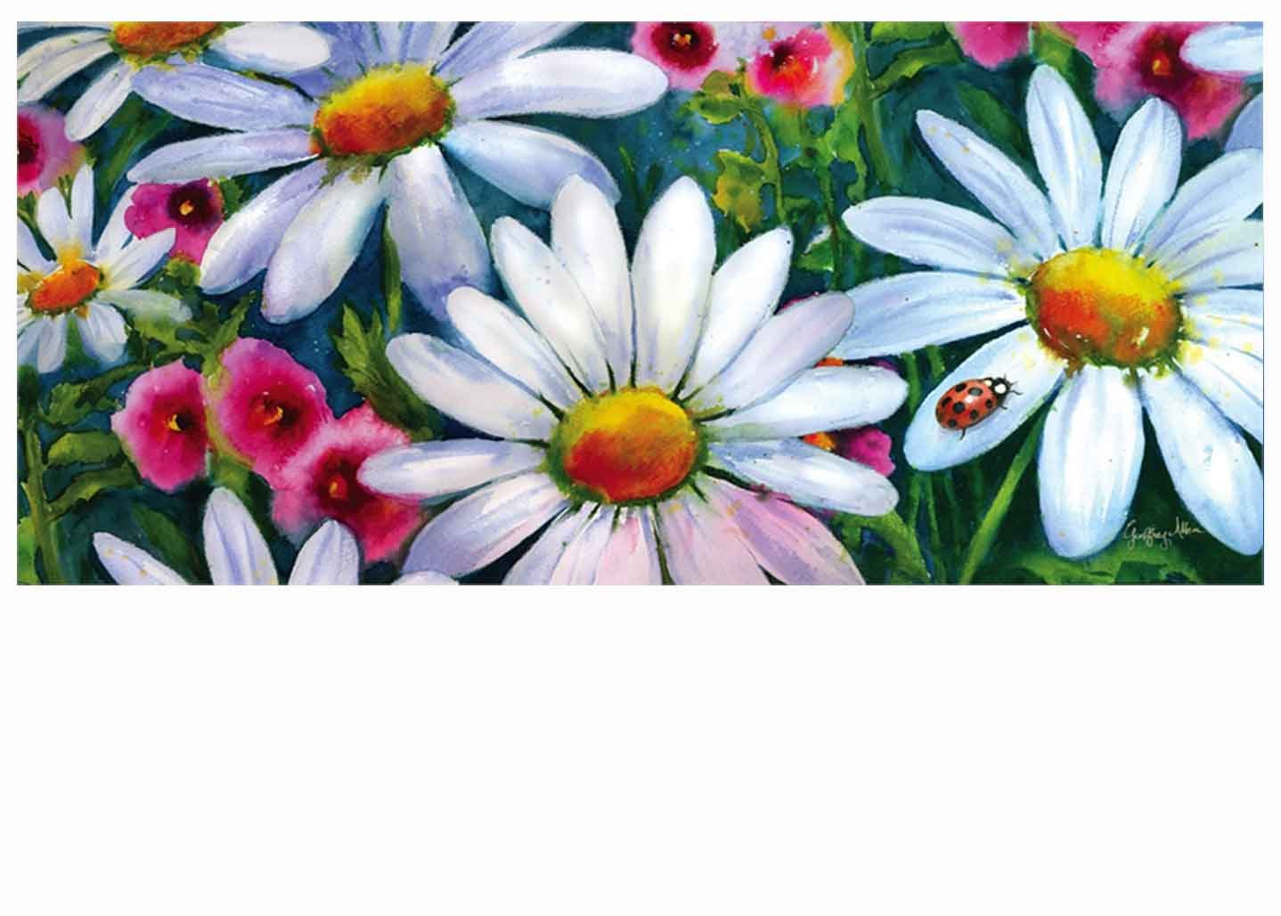 Sassafras Big Daisies Mat 10 x 22 Insert Doormat