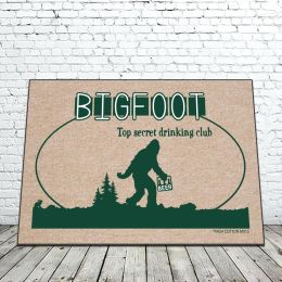 Bigfoot Top Secret Drinking Club Doormat - 18 x 30 Funny