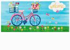 Bike Ride Blooms Sassafras Mat - 10x22 Insert Doormat