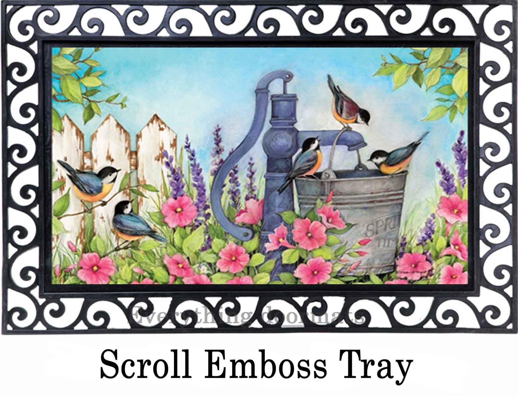 Indoor & Outdoor Birds of Spring MatMates Doormat 18x30