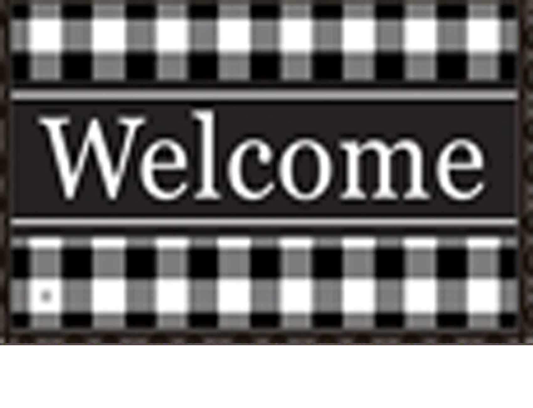 Black And White Buffalo Check Welcome Mat