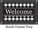 Black & White Check Welcome Indoor & Outdoor MatMate Doormat - 18x30