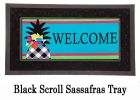 Black & White Pineapple Sassafras Mat - 10x22 Insert Doormat