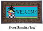 Black & White Pineapple Sassafras Mat - 10x22 Insert Doormat