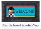 Black & White Pineapple Sassafras Mat - 10x22 Insert Doormat