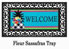 Black & White Pineapple Sassafras Mat - 10x22 Insert Doormat