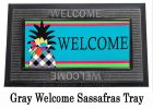 Black & White Pineapple Sassafras Mat - 10x22 Insert Doormat