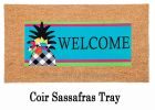 Black & White Pineapple Sassafras Mat - 10x22 Insert Doormat