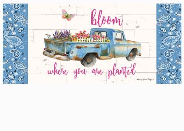 Bloom Where You are Planted Sassafras Mat - 10 x 22 Insert Doormat