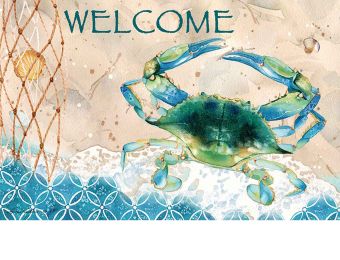 Indoor & Outdoor Blue Crab Net Insert Doormat-18x30