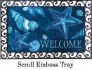 Blue Seashells Indoor & Outdoor MatMates Insert - Doormat 18" x 30"