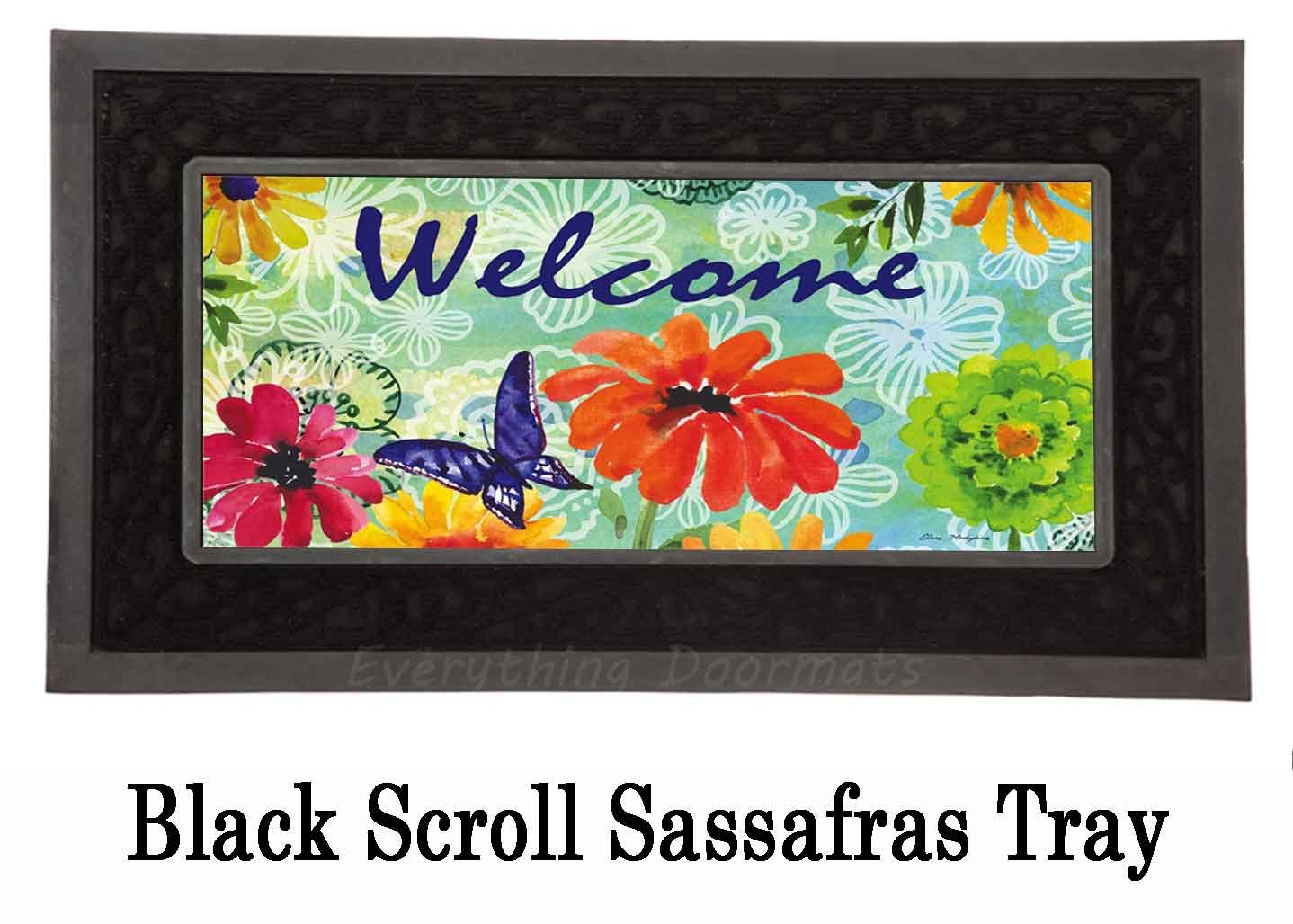 Sassafras Bright Florals Mat 10 x 22 Insert Doormat