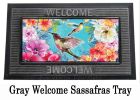 Bright Flowers & Hummingbirds Sassafras Mat - 10x22 Insert Doormat